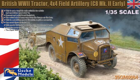 Gecko Models 35GM0064 - British WWII Tractor 4x4 Field Artillery (C8 Mk. II Early) - 1:35