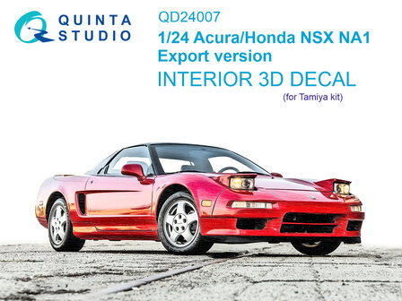 Quinta Studio QD24007 - Acura-Honda NSX NA1 Export version 3D-Printed &amp; coloured Interior on decal paper (for Tamiya kit) - 1:24
