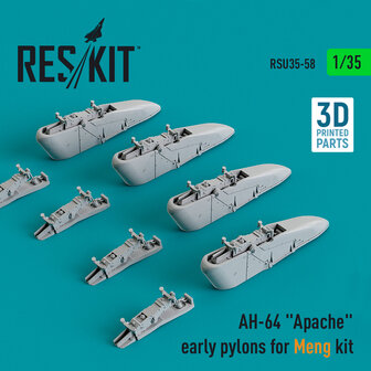 RSU35-0058 - AH-64 &quot;Apache&quot; early pylons for Meng kit - 1:35 - [RES/KIT]