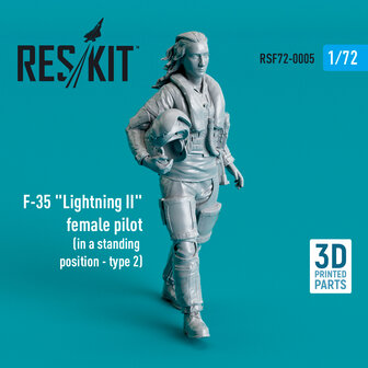 RSF72-0005 - F-35 &quot;Lightning II&quot; female pilot (in a standing position - type 2) - 1:72 - [RES/KIT]