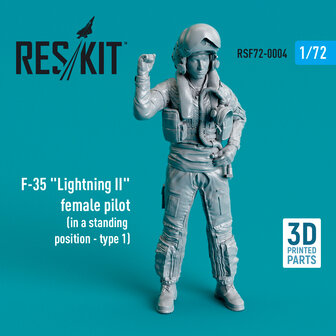 RSF72-0004 - F-35 &quot;Lightning II&quot; female pilot (in a standing position - type 1) - 1:72 - [RES/KIT]