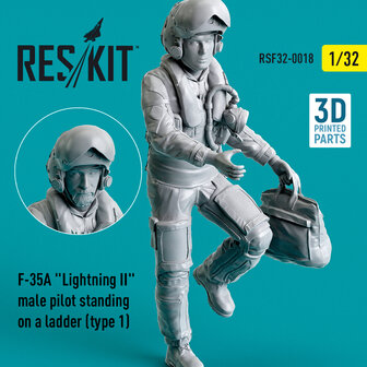 RSF32-0018 - F-35A &quot;Lightning II&quot; male pilot standing on a ladder (type 1) - 1:32 - [RES/KIT]