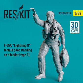 RSF32-0019 - F-35A &quot;Lightning II&quot; female pilot standing on a ladder (type 1) - 1:32 - [RES/KIT]