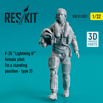 RSF32-0021 - F-35 &quot;Lightning II&quot; female pilot standing on a ladder (type 2) - 1:32 - [RES/KIT]