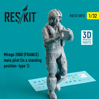 RSF32-0013 - Mirage 2000 (FRANCE) male pilot (in a standing position- type 1) - 1:32 - [RES/KIT]