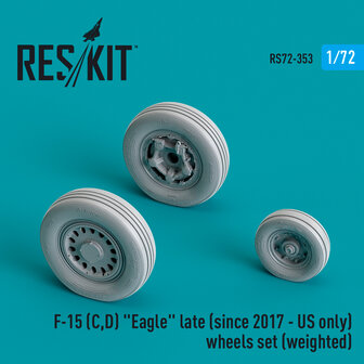 RS72-0353 - F-15 (C,D) &quot;Eagle&quot; late (since 2017 - US only) wheels set (weighted) - 1:72 - [RES/KIT]