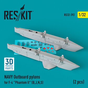 RS32-0392 - NAVY Outboard pylons for F-4 &quot;Phantom II&quot; (B,J,N,S) - 1:32 - [RES/KIT]