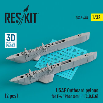 RS32-0448 - USAF Outboard pylons for F-4 &quot;Phantom II&quot; (2 pcs) - 1:32 - [RES/KIT]