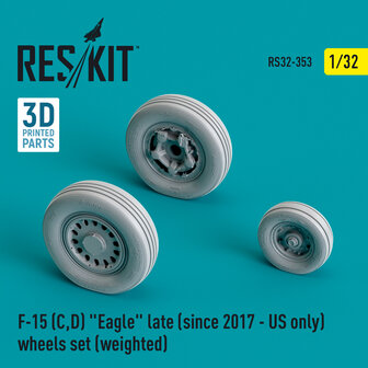 RS32-0353 - F-15 (C,D) &quot;Eagle&quot; late (since 2017 - US only) wheels set (weighted) - 1:32 - [RES/KIT]