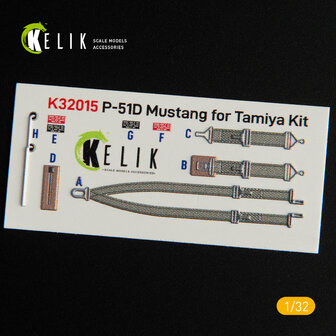 K32015 - P-51D Mustang  - Interior 3D Decal for Tamiya kit - 1:32 - [RES/KIT] / [KELIK]