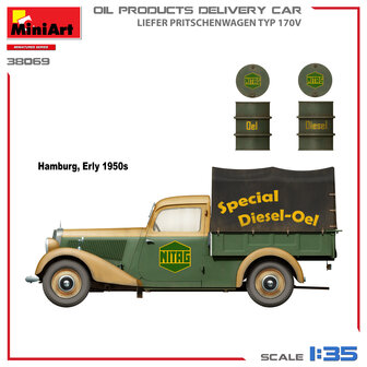 MiniArt 38069 - Oil Products Delivery Car Liefer Pritschenwagen Typ 170V - 1:35