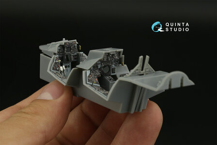 Quinta Studio QDS-48395 - F-14A 3D-Printed &amp; coloured Interior on decal paper (for Hobby Boss kit) - Small Version - 1:48
