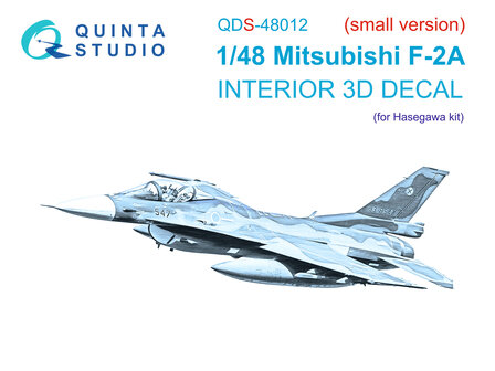 Quinta Studio QDS-48012 - Mitsubishi F-2A 3D-Printed &amp; coloured Interior on decal paper (for Hasegawa kit) - Small Version - 1:48