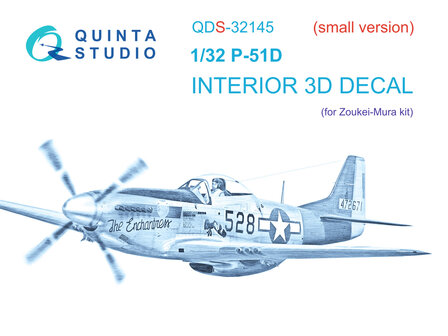Quinta Studio QDS-32145 - P-51D Mustang 3D-Printed &amp; coloured Interior on decal paper (for Zoukei-Mura SWS kit) - Small Version - 1:32