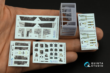 Quinta Studio QD+48347 - FA-18D late 3D-Printed &amp; coloured Interior on decal paper (for Hasegawa kit) (with 3D-printed resin parts) - 1:48