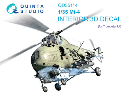 Quinta Studio QD35114 - Mi-4 3D-Printed &amp; coloured Interior on decal paper (for Trumpeter kit) - 1:35