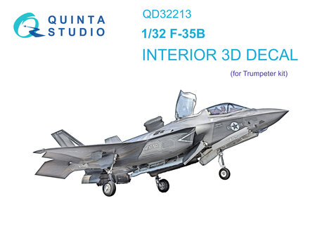 Quinta Studio QD32213 - F-35B 3D-Printed &amp; coloured Interior on decal paper (for Trumpeter kit) - 1:32