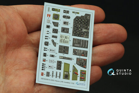 Quinta Studio QD32209 - A-20G Havoc 3D-Printed &amp; coloured Interior on decal paper (for HK models kit) - 1:32