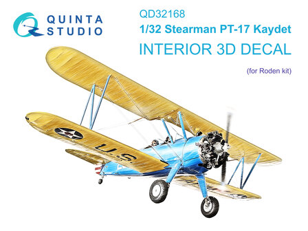 Quinta Studio QD32168 - Pt-17 Kaydet 3D-Printed &amp; coloured Interior on decal paper (for Roden kit) - 1:32