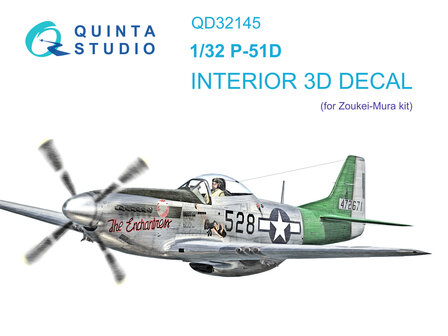 Quinta Studio QD32145 - P-51D Mustang 3D-Printed &amp; coloured Interior on decal paper (for Zoukei-Mura SWS kit) - 1:32
