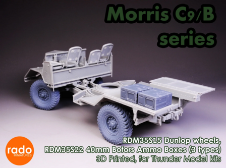 RDM35S22 - British 40mm ammo boxes (fit to Thunder Morris C/9B) - 1:35 - [RADO Miniatures]