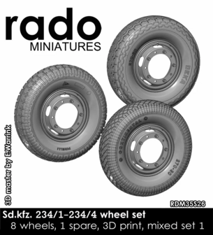 RDM35S26 - Sd.kfz. 234/1-234/4 wheel set (Continental/Deka/Pirelli) - 1:35 - [RADO Miniatures]