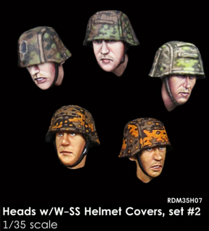 RDM35H07 - Heads w/W-SS Helmet Covers - 1:35 - [RADO Miniatures]