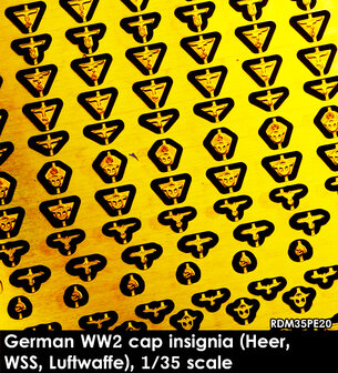 RDM35PE20 - German WW2 Cap Insignia (Heer, WSS, Luftwaffe) - 1:35 - [RADO Miniatures]