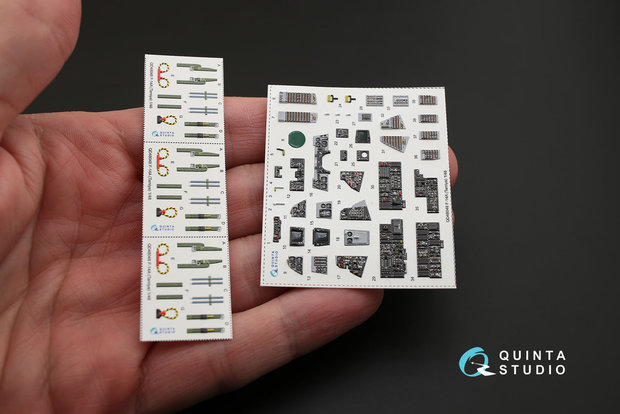 Quinta Studio QD48048 - F-14A  3D-Printed & coloured Interior on decal paper  (for Tamiya kit) - 1:48