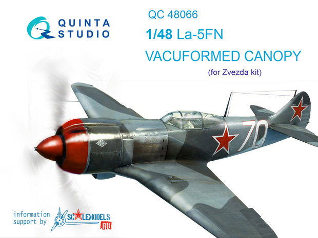 Quinta Studio QC48066 - La-5FN vacuformed clear canopy  (for Zvezda kits) - 1:48