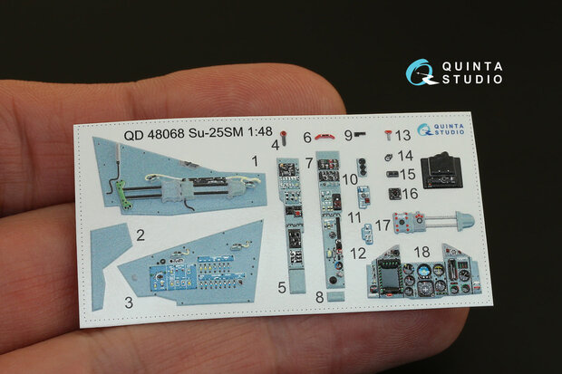 Quinta Studio QD48068 - Su-25SM  3D-Printed & coloured Interior on decal paper  (for Kopro kit) - 1:48