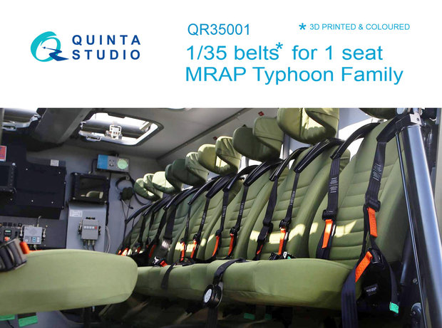 Quinta Studio QR35001 - 1/35 belts for 1 seat MRAP Typhoon Family  3D-Printed & coloured Interior on decal paper - 1:35