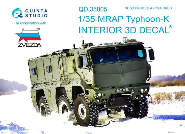 Quinta Studio QD35005 - MRAP Typhoon-K  3D-Printed & coloured Interior on decal paper (for Zvezda kit) - 1:35