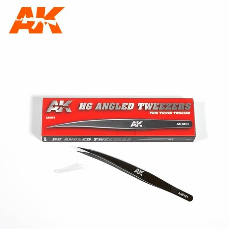 AK9161 - HG Angled Tweezers 01 Thin Tipped  - [AK Interactive]