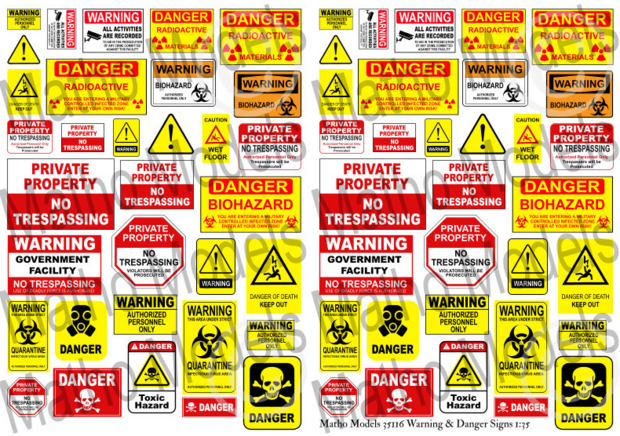 Matho Models 35116 - Warning & Danger Signs  - 1:35