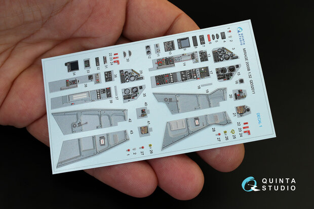 Quinta Studio QD32011 - Mirage 2000B 3D-Printed & coloured Interior on decal paper (for Kitty Hawk  kit) - 1:32