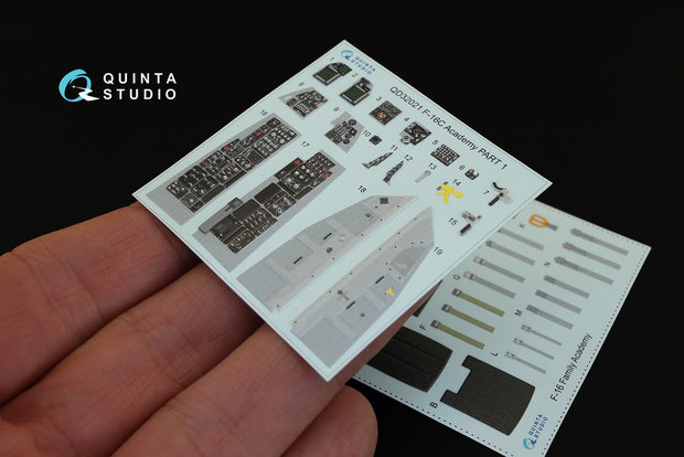 Quinta Studio QD32021 - F-16C 3D-Printed & coloured Interior on decal paper (for Academy kit) - 1:32