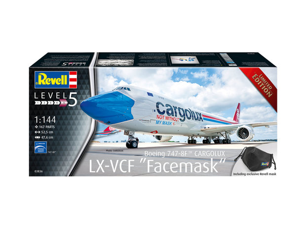 Revell 03836 - Boeing 747-8F Cargolux 'LX-VCF' "Facemask" - 1:144