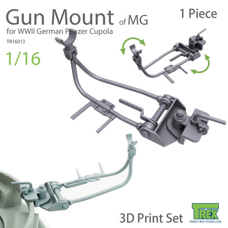 TR16013 - WWII German MG AA Gun Cupola Mount ( 1 pieces) - 1:16 - [T-Rex Studio]