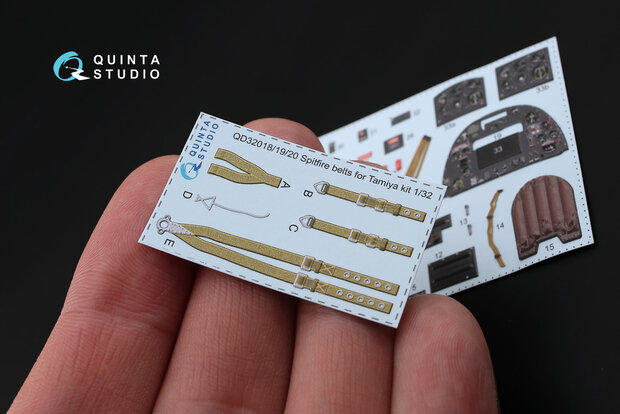 Quinta Studio QD32019 - Spitfire Mk.VIII 3D-Printed & coloured Interior on decal paper (for Tamiya kit) - 1:32