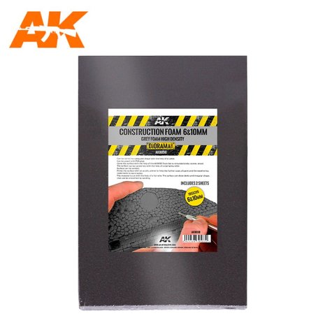 AK8098 - Construction Foam 6 & 10 mm - Grey Foam High Density  - [ AK Interactive ]