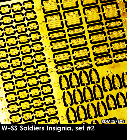 RDM35PE08 - W-SS Soldiers Insignia set #2 (PE sets) - 1:35 - [RADO Miniatures]