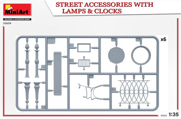 MiniArt 35639 - Street Accessories With Lamps & Clocks - 1:35