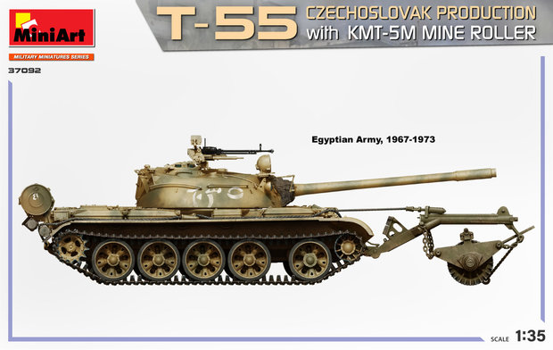 MiniArt 37092 - T-55 Czechoslovak Production with KMT-5M Mine Roller - 1:35