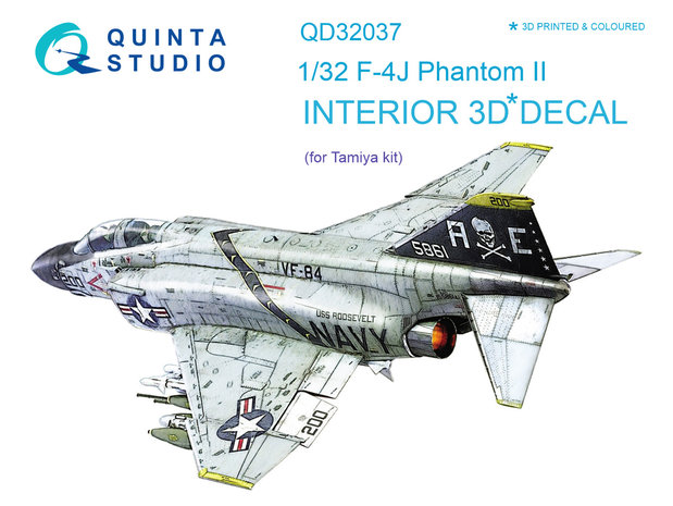 Quinta Studio QD32037 - F-4J 3D-Printed & coloured Interior on decal paper (for Tamiya kit) - 1:32