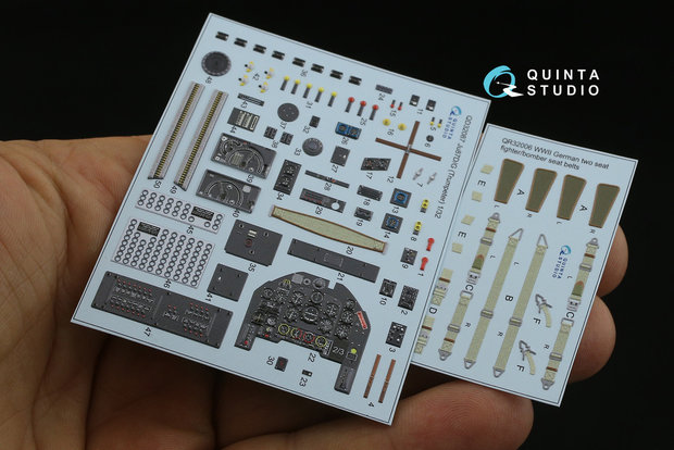 Quinta Studio QD32087 - Ju87 D/G 3D-Printed & coloured Interior on decal paper (for Trumpeter kit) - 1:32