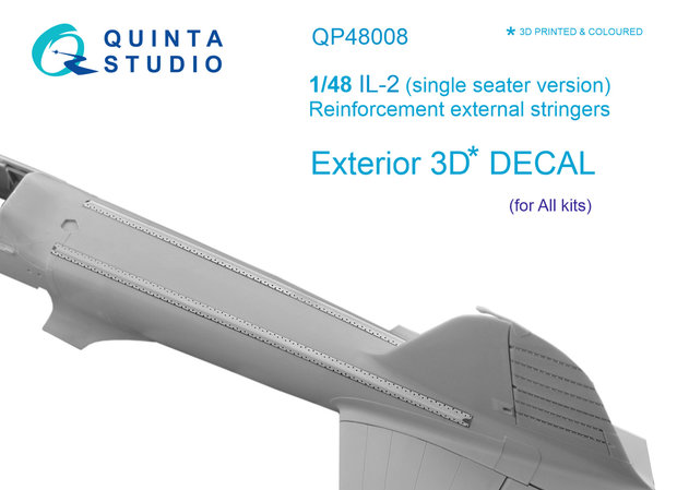 Quinta Studio QP48008 - IL-2 (single seater) reinforcement external stringers (All kits) - 1:48