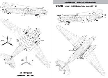 Foxbot 48-013 - Decals - C-47 / DC-3 Stencils - 1:48