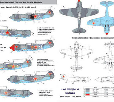 Foxbot 48-023 - Decals - Soviet fighter Lavochkin La-5FN Part # 1 - 1:48