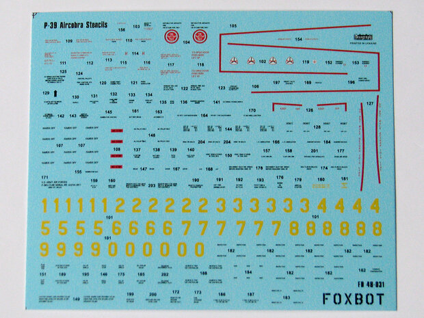 Foxbot 48-031 - Decals - Stencils for P-39 Airacobra - 1:48